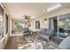 Bright and airy sunroom with skylights, ceiling fan, and sliding doors to the backyard at 1061 Radford Dr, Deltona, FL 32738