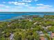 Picturesque aerial view of waterfront homes surrounded by lush greenery and sparkling blue water, under a blue sky at 1511 Grandview Blvd, Kissimmee, FL 34744