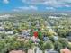 Birds eye view of the house within the neighborhood with indicator pin at 1630 Lasbury Ave, Winter Park, FL 32789