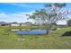 Backyard view with a nearby pond and a small shade tree at 2215 Mallard Creek Cir, Kissimmee, FL 34743