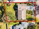 Aerial view showing the home's layout within its landscaped property and neighborhood at 2424 Shrewsbury Rd, Orlando, FL 32803