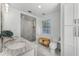 Bright bathroom with marble vanity, glass shower, and natural light at 2424 Shrewsbury Rd, Orlando, FL 32803