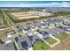 A neighborhood featuring sidewalks, solar panels and green space is captured in this aerial view at 297 Citrus Isle Loop, Davenport, FL 33837