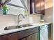 Close-up of the sink, countertop and window with plant, offering an ideal space for culinary tasks at 297 Citrus Isle Loop, Davenport, FL 33837