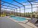 Screened-in pool with a beautiful view of the neighborhood at 7805 Oak Reflection Loop, Davenport, FL 33837