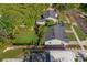 Overhead shot of a private residence with a lush backyard, mature trees, and a well-maintained fence line at 1407 E Kaley St, Orlando, FL 32806