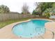 Backyard pool surrounded by concrete deck and a well-maintained wooden privacy fence at 1505 Guinevere Dr, Casselberry, FL 32707