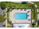 Overhead shot of the community pool showcases a serene and well-maintained aquatic space at 2300 Natoma Blvd, Mount Dora, FL 32757