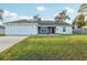 Well-maintained front yard with stone accents and a red front door at 3176 Sw 127Th St, Ocala, FL 34473