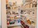 Well-organized pantry with shelving stocked with food items and household supplies at 5201 Villa Rosa Ave, St Cloud, FL 34771