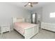 Bedroom with light gray walls, carpet, ceiling fan, and accent furniture at 2351 Kelbrook Ct, Oviedo, FL 32765