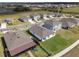 Stunning aerial view of homes showcasing landscaping and a pond at 447 Talisi Loop, St Cloud, FL 34771