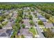 Wide aerial view of a residential neighborhood with lush trees and well-maintained homes at 712 Timberwilde Ave, Winter Springs, FL 32708