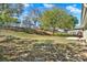 Secluded backyard with large trees, a patio, an egg chair, and grill at 1137 Stratton Ave, Groveland, FL 34736