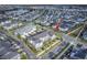 Aerial view of neighborhood showing proximity to parks, lakes, and other community amenities at 13852 Maskawa Ave, Orlando, FL 32827