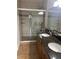 Bathroom features double sinks and a stand-up shower with tile at 204 E South St # 5057, Orlando, FL 32801