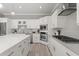 Modern white kitchen with stainless steel appliances, granite countertops, and ample cabinet space at 2527 Mohawk Trl, Maitland, FL 32751