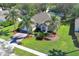 An aerial view of a well-maintained home with a lush green lawn and neatly landscaped surroundings at 2545 Azzurra Ln, Ocoee, FL 34761