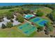 Aerial view showcasing a pool, tennis courts, a basketball court, and a nearby pond for community residents at 2545 Azzurra Ln, Ocoee, FL 34761