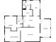 Detailed floor plan showcasing the layout with kitchen, living room, bedrooms, bathrooms, and sunroom at 411 Thomas Ave, Frostproof, FL 33843