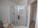 Bathroom featuring a glass-door shower at 9620 Doris Ln, Orlando, FL 32829