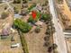 This aerial photo shows the home is well situated near paved streets at 16510 Quarter Horse Ct, Montverde, FL 34756