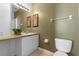 Neutral-toned bathroom featuring a vanity with white cabinets, and decor accents at 2248 Wyndham Palms Way, Kissimmee, FL 34747