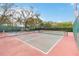 Pickle ball court features a smooth, gray surface with white boundary lines and tall green nets at 4724 Sable Ridge Ct, Leesburg, FL 34748