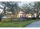 Fenced-in playground with lush trees, green grass and space for to play at 4852 Blue Major Dr, Windermere, FL 34786