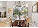 Breakfast nook with views of the screened-in pool and landscaping at 6424 Cartmel Ln, Windermere, FL 34786