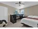 Bright bedroom featuring carpet, a bunk bed with stairs, and a ceiling fan at 14266 Squirrel Run, Orlando, FL 32828