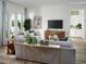 Bright living room with contemporary furnishings, neutral colors, wood floors, and lots of natural light at 16354 Silver Grove Blvd, Winter Garden, FL 34787
