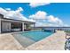 Stunning pool and spa area with an outdoor kitchen and waterfront views, great for entertaining at 17300 Pesce Loop, Montverde, FL 34756