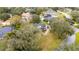 Aerial view of charming single Gathering home with lush green lawn and mature trees at 2365 Eagle Trace Dr, Kissimmee, FL 34746