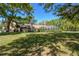 Spacious lawn featuring home and screen enclosed pool providing ample outdoor space and privacy at 40600 Louise Rd, Umatilla, FL 32784