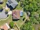 Overhead view of home featuring a screened pool, blending indoor and outdoor living seamlessly at 4393 S Devon Ct, Kissimmee, FL 34746