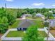 Aerial view of a well-maintained home with a fenced backyard in a friendly neighborhood at 4761 Sw 142Nd Place Rd, Ocala, FL 34473