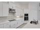 Modern kitchen showcasing stainless steel appliances, cooktop, and white cabinets at 6239 Woodhaven Village Dr, Port Orange, FL 32128