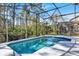 Backyard screen enclosed pool offering clear water and surrounding trees at 14740 Hartford Run Dr, Orlando, FL 32828
