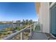 Balcony view overlooking the city skyline, lake, and fountain at 150 E Robinson St # 1007, Orlando, FL 32801