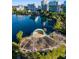 Aerial view of Lake Eola Park showcasing the Walt Disney Amphitheater at 150 E Robinson St # 1007, Orlando, FL 32801