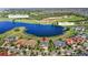 Expansive aerial view capturing a home and the surrounding area with a lake, amenity center, and golf course at 15633 Panther Lake Dr, Winter Garden, FL 34787