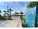Oasis clubhouse sign highlighting available amenities such as pool, lazy river, and volleyball courts at 1673 Moon Valley Dr, Davenport, FL 33896