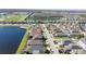 Wonderful aerial shot showcasing the home's location within the community near a pond at 3018 Jardin St, Kissimmee, FL 34741