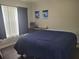 Comfortable bedroom offering natural light, a desk, and sleek hardwood flooring at 5523 Sw 42Nd Pl, Ocala, FL 34474
