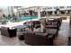 An outdoor patio features patio furniture, a ping pong table, and multiple heaters at 7465 Bleecker Ln, Kissimmee, FL 34747