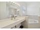 Modern bathroom showcasing a spacious sink and a bathtub, designed for relaxation and comfort at 1552 Fairview Cir, Reunion, FL 34747