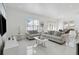 Spacious living area with dual sofas, modern furnishings, and an open view to the dining area at 1552 Fairview Cir, Reunion, FL 34747