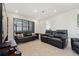 Comfortable leather seating arrangement in a naturally lit living room, perfect for relaxation at 188 Olympus Way, Kissimmee, FL 34759