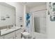 Clean bathroom featuring a vanity with granite countertop and a shower-tub combination at 211 Lazio Cir, Debary, FL 32713